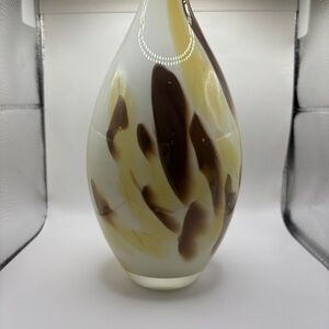 Vintage Murano Style Glass Vase
Genie Neck Patchwork Gold & Brown
Topaz